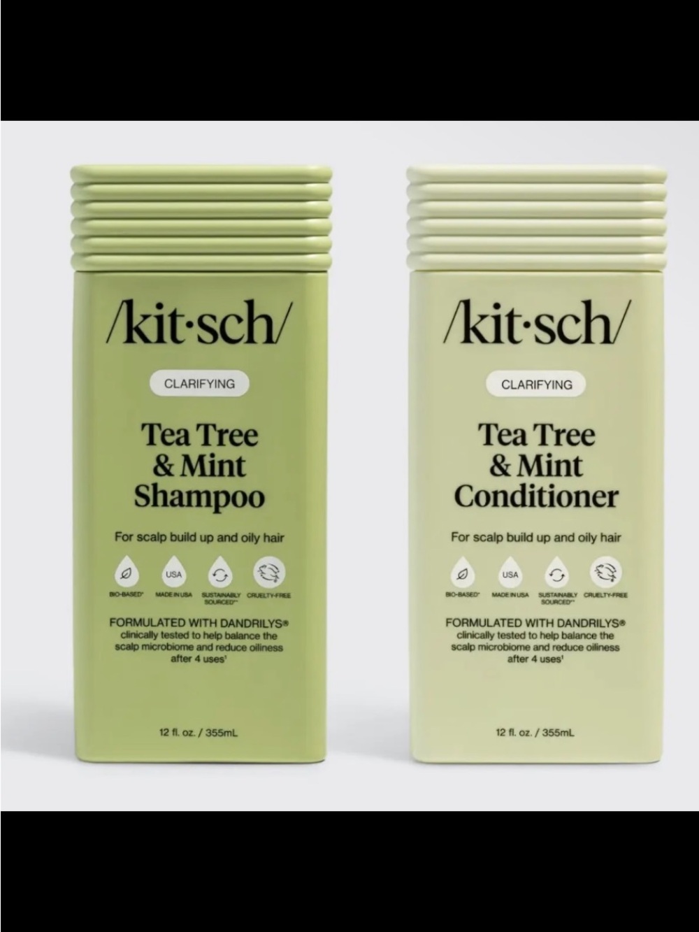 Kitsch Tea Tree & Mint Clarifying Shampoo - Conditioner. Light Green